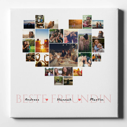 Fotocollage für die Beste Freundin Leinwand für 24 Fotos