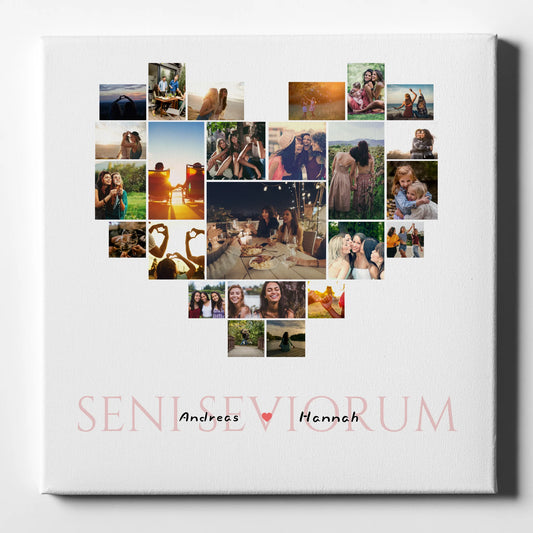 Leinwand Fotocollage für Paare für Valentinstag 24 Fotos & Namen