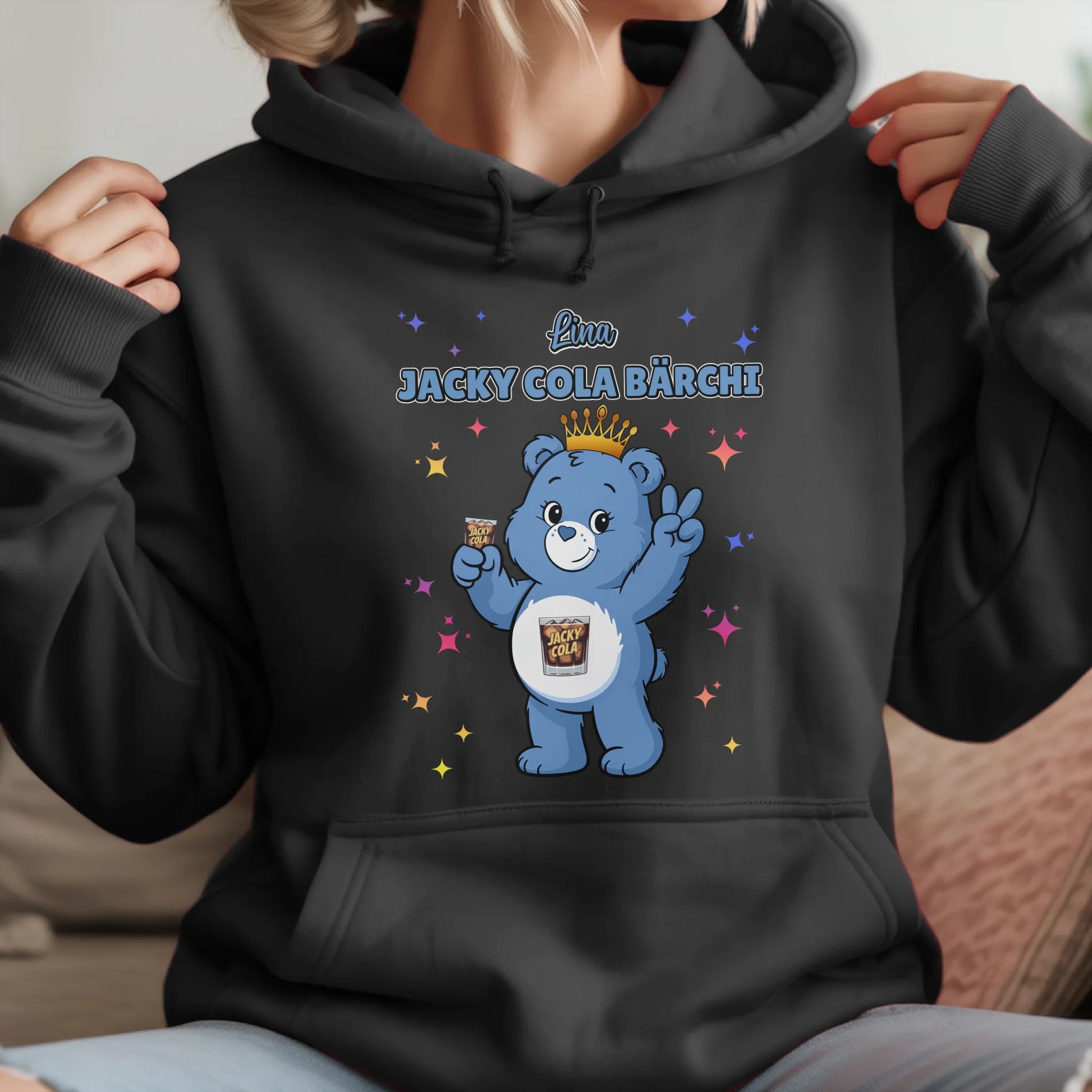 Sauf Bärchi Hoodie Jacky Cola Bärchi Saufbärchi Hoodie für Party und JGA 1