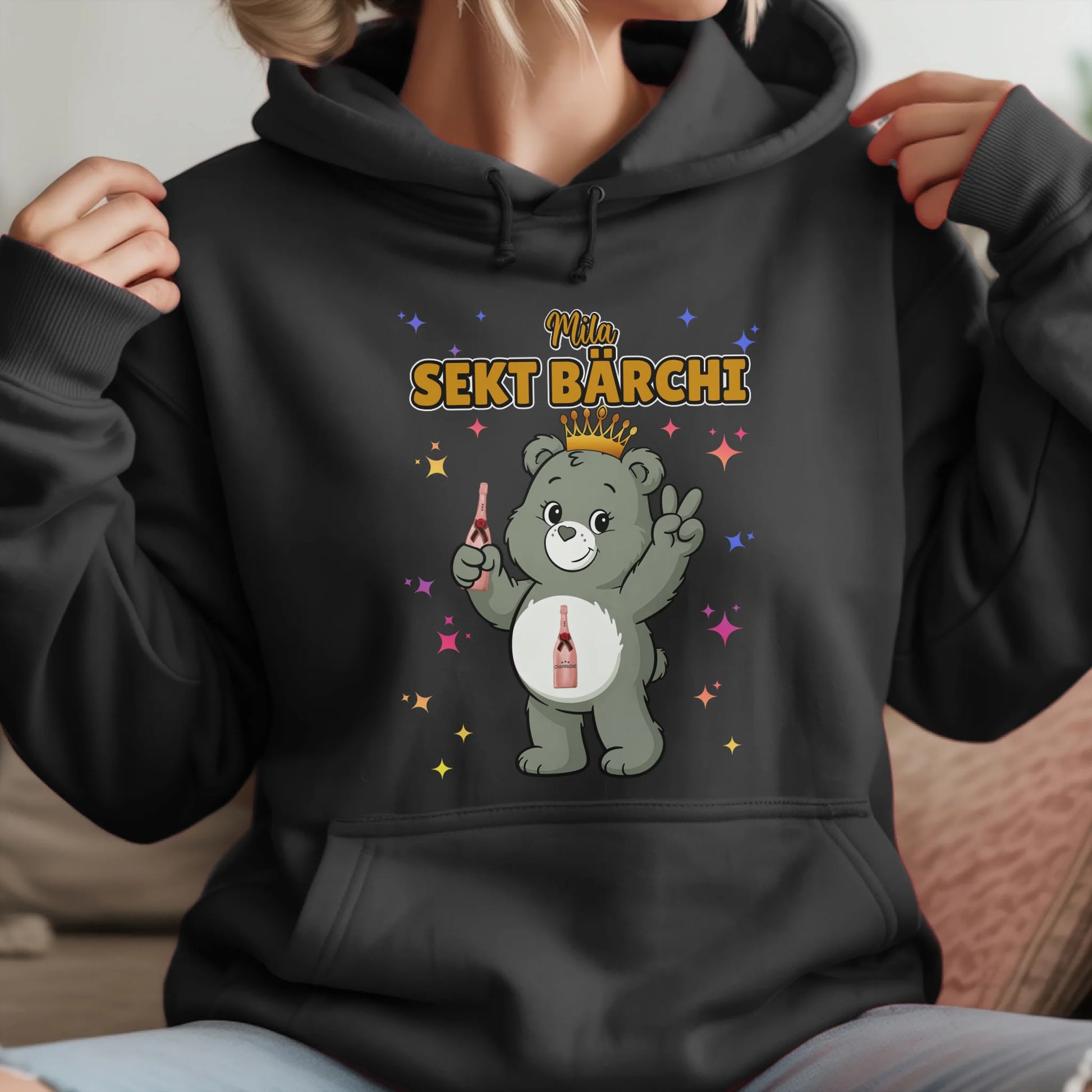 Saufbärchi Hoodie Sekt Bärchi Sauf Bärchi Hoodie für JGA und Party 1