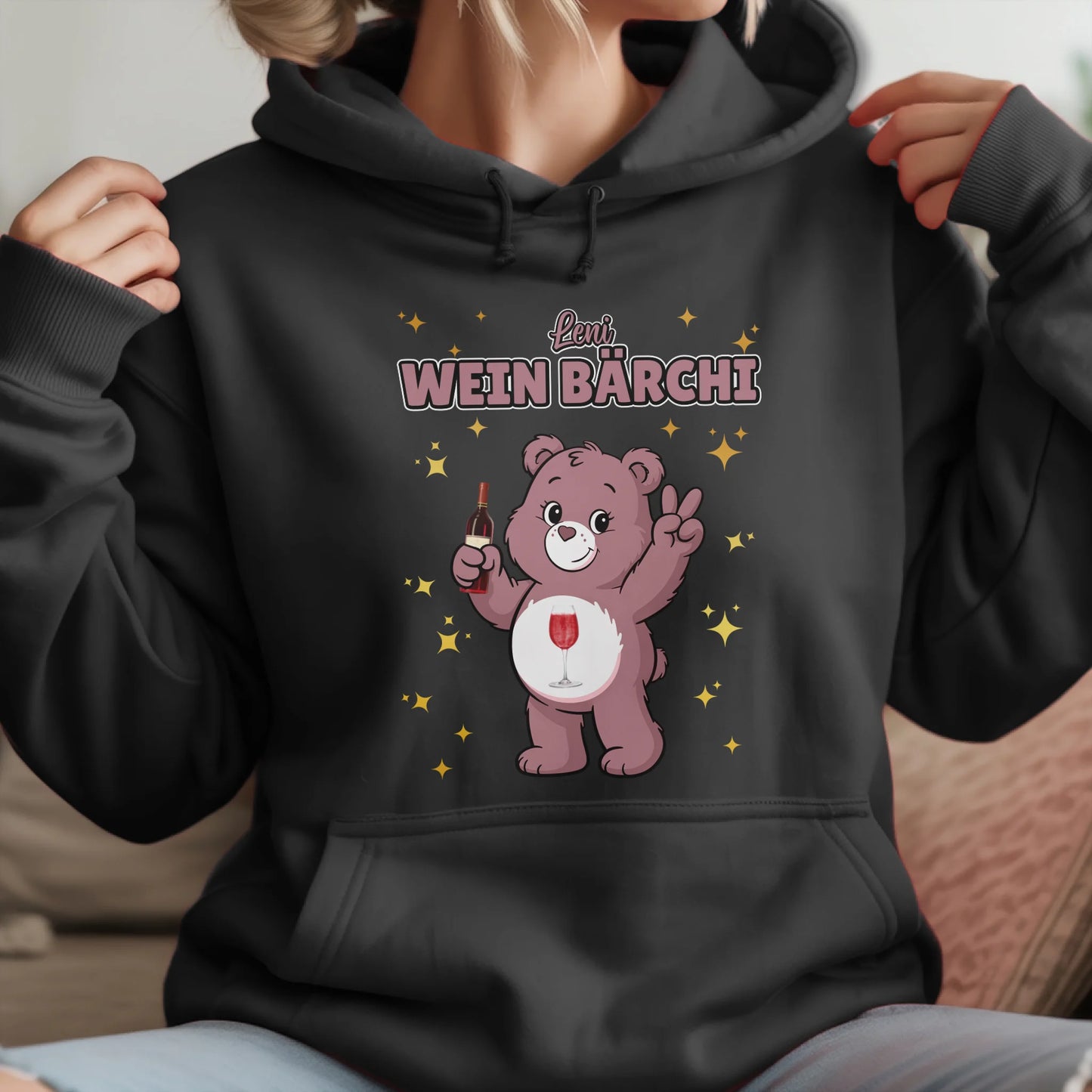 Sauf Bärchi Hoodie Wein Bärchi Saufbärchi Hoodie für JGA und Party 1