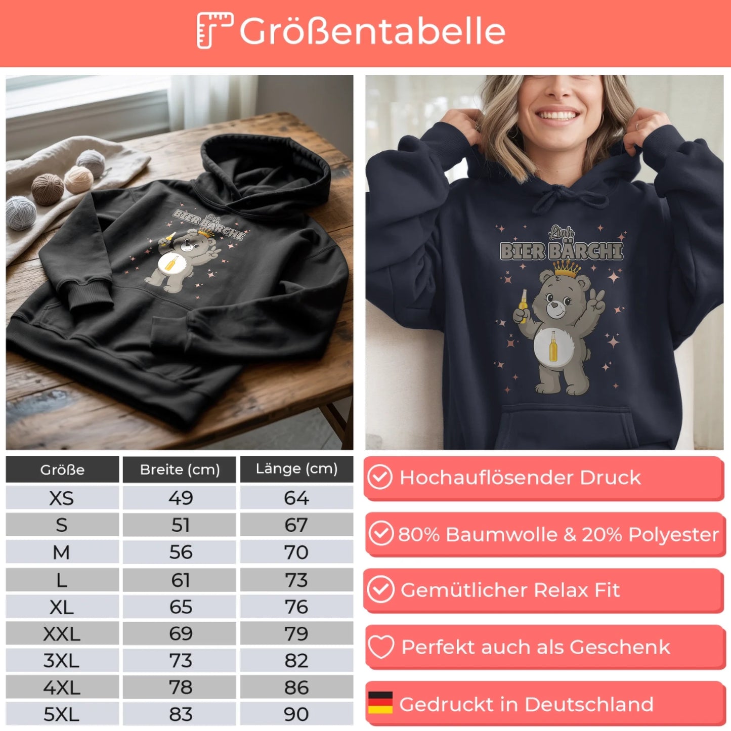 Saufbärchi Hoodie Bier Bärchi Sauf Bärchi Hoodie für Party und JGA 4