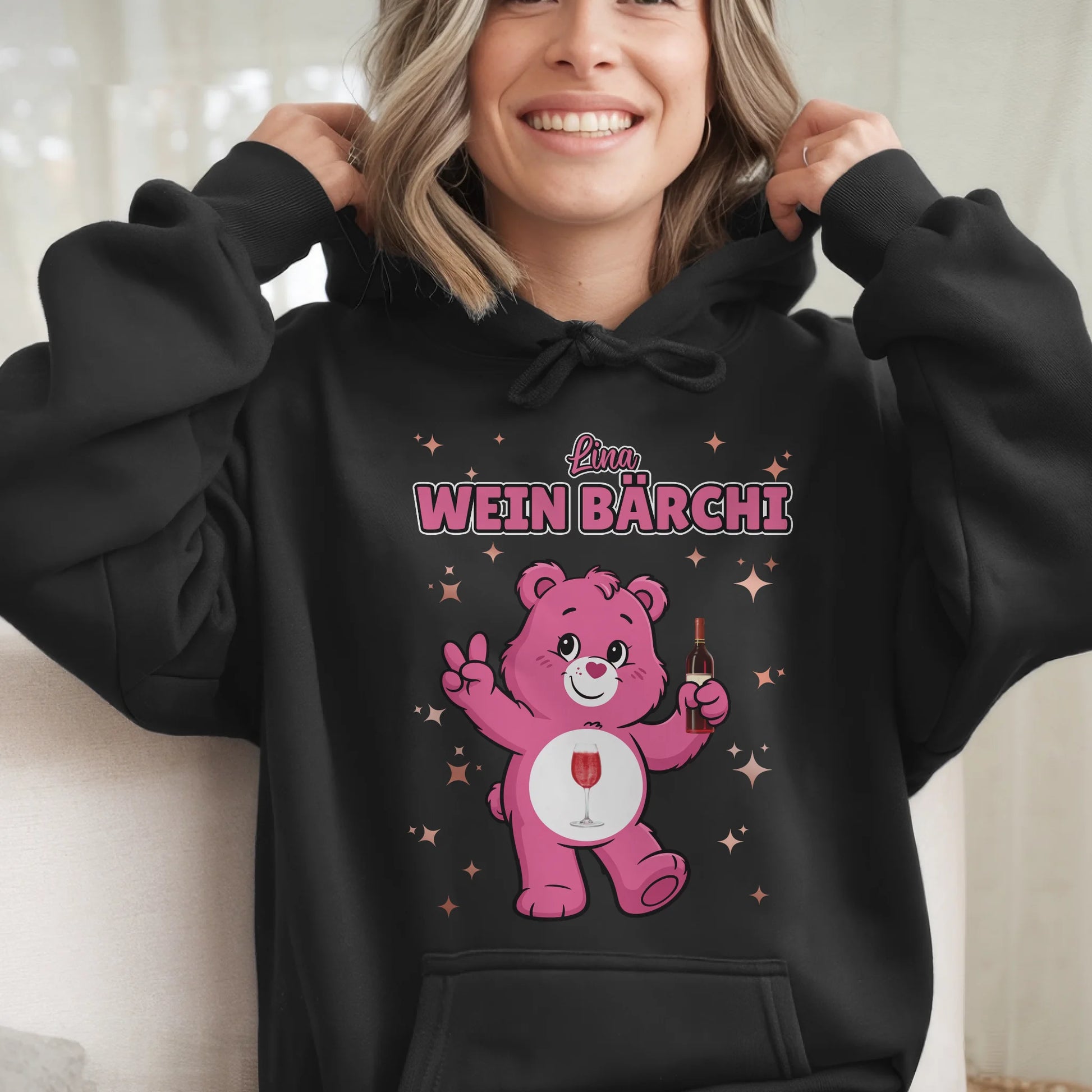 Sauf Bärchi Hoodie Wein Bärchi Saufbärchi Lustiger Hoodie für JGA 6
