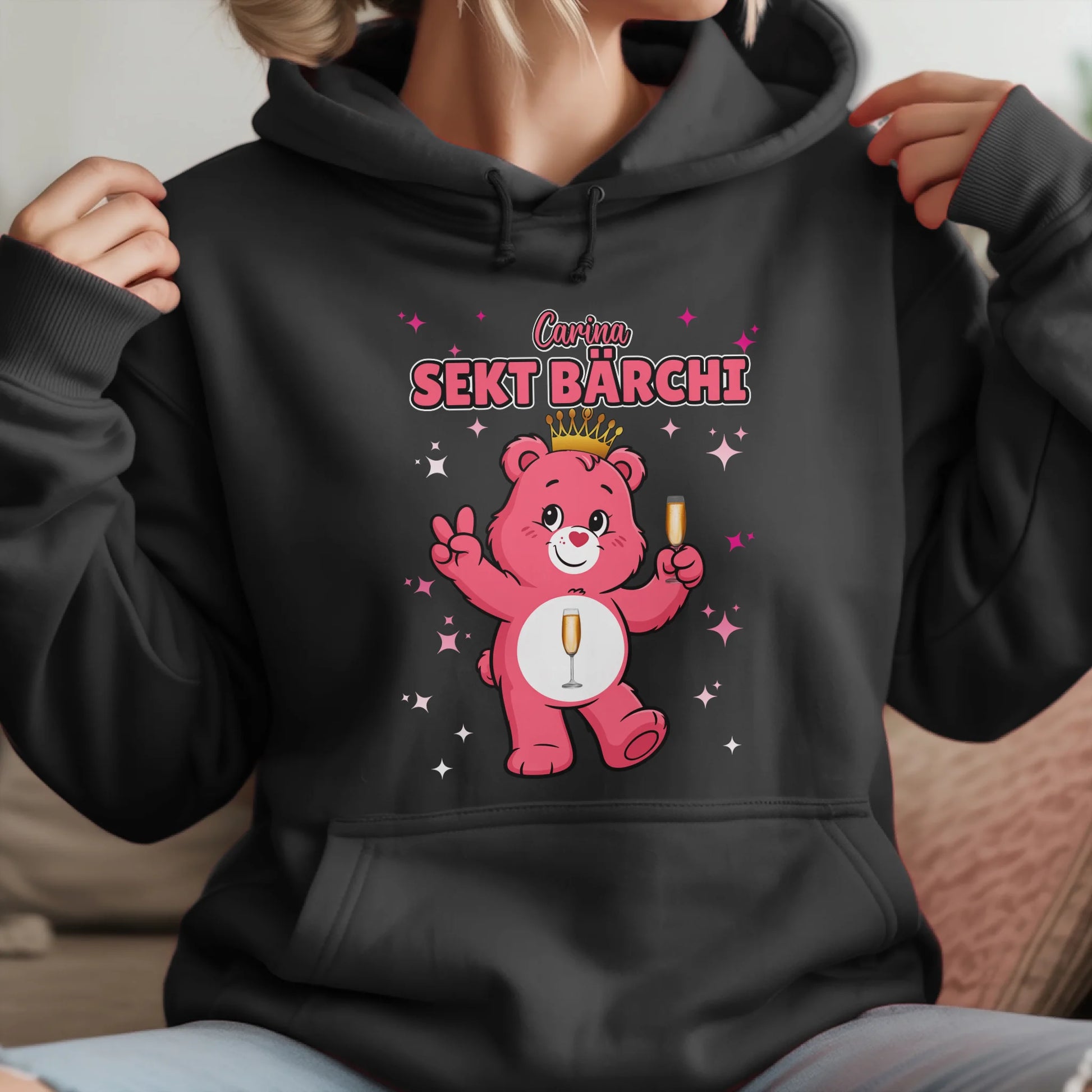 Saufbärchi Hoodie Sekt Bärchi Sauf Bärchi Lustiger Hoodie für JGA 1