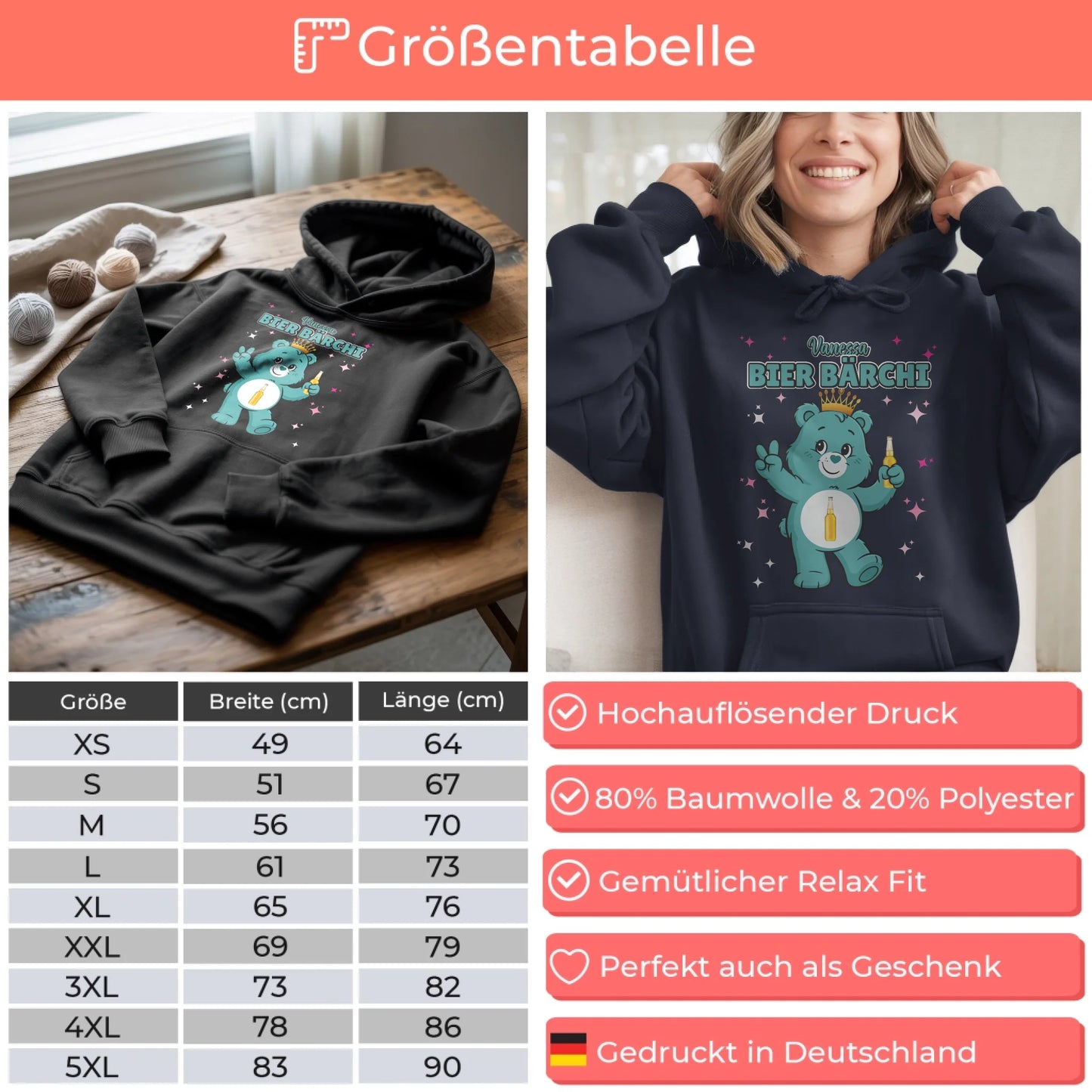 Sauf Bärchi Hoodie Bier Bärchi Saufbärchi Lustiger Hoodie für JGA 4