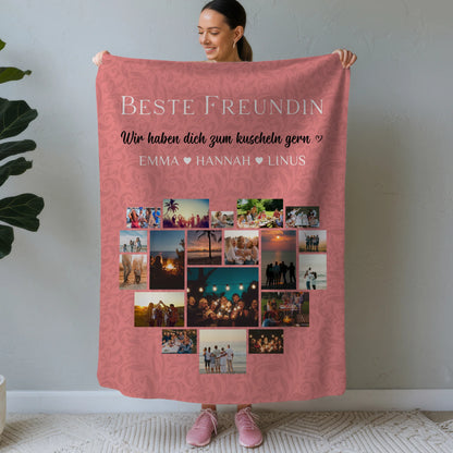 Kuscheldecke Personalisiert Beste Freundin Fotocollage Zum Kuscheln gern