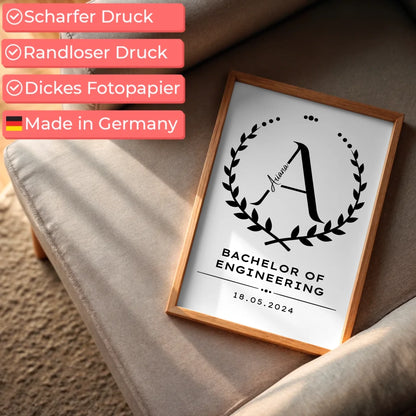 Poster Geschenk Bachelorabschluss Bachelor Of Engineering