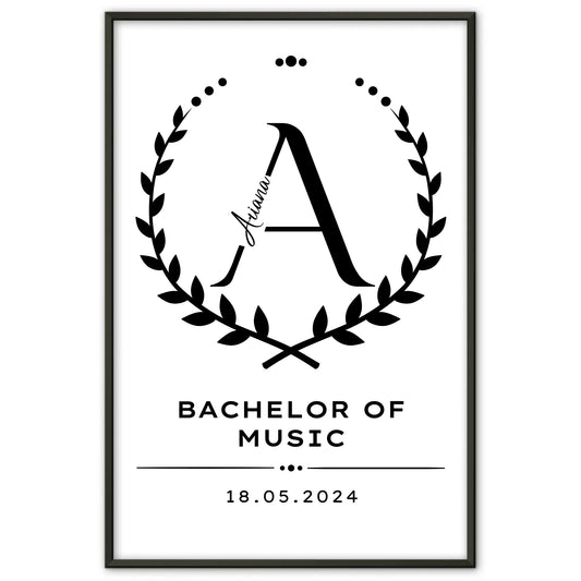 Poster Geschenk Zum Bachelorabschluss Bachelor Of Music