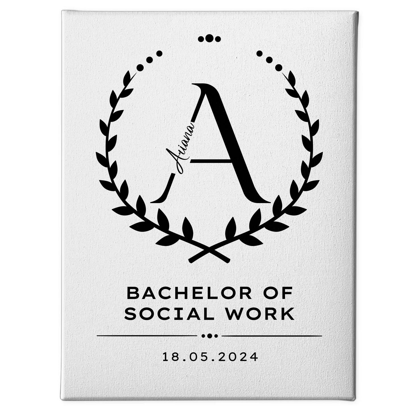 Leinwand Geschenk Zum Bestandenen Bachelor Bachelor Of Social Work 1