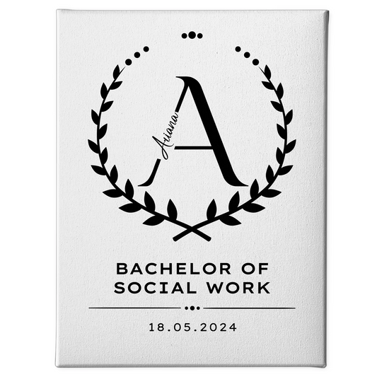 Leinwand Geschenk Zum Bestandenen Bachelor Bachelor Of Social Work 1