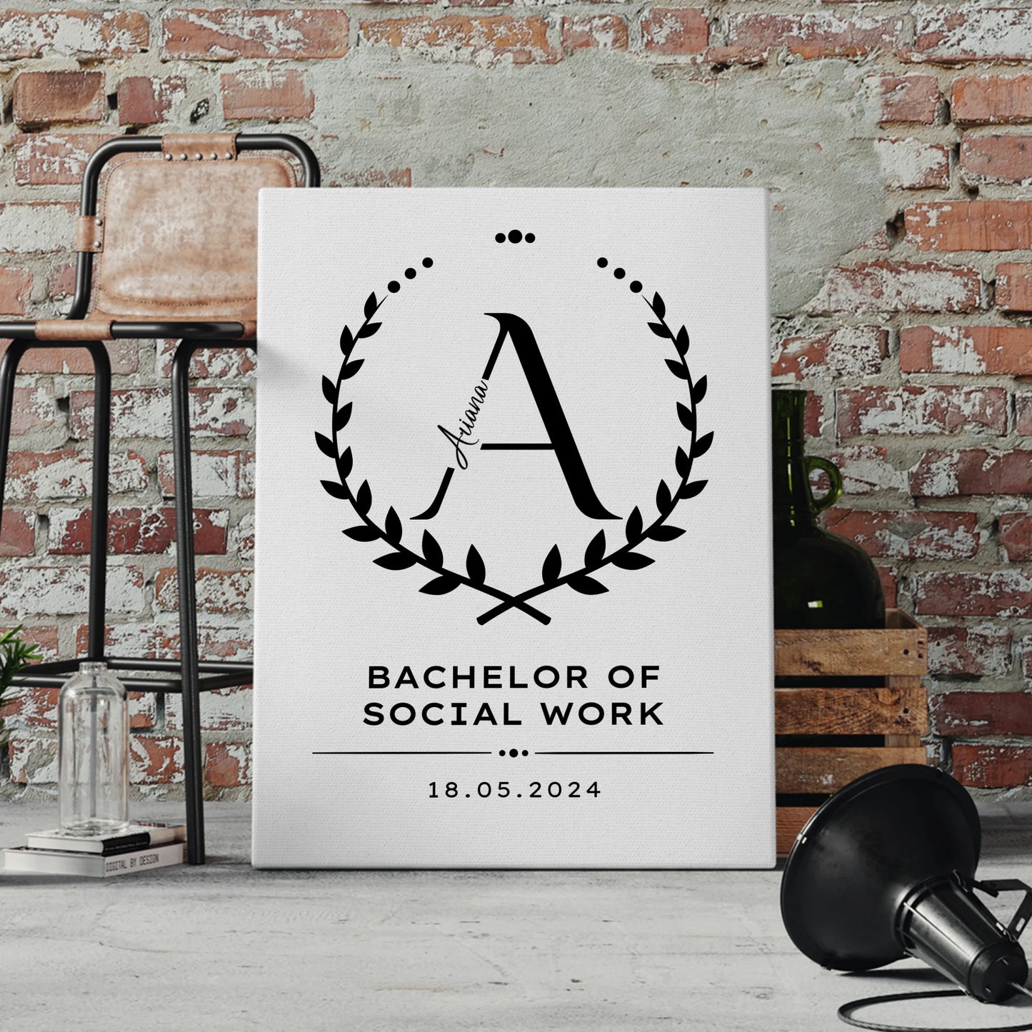 Leinwand Geschenk Zum Bestandenen Bachelor Bachelor Of Social Work 4