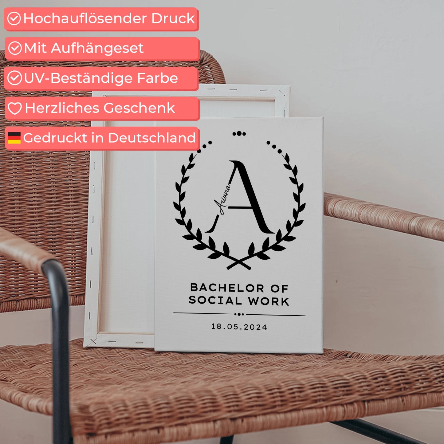 Leinwand Geschenk Zum Bestandenen Bachelor Bachelor Of Social Work 5
