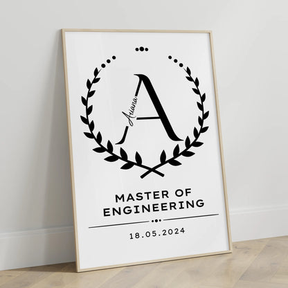 Poster Geschenk Masterabschluss Master Of Engineering