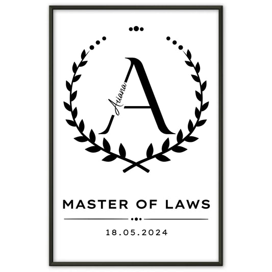 Poster Geschenk Zum Master Master Of Laws fuer Masterand