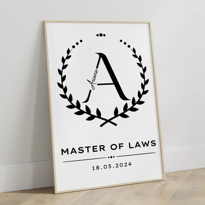 Poster Geschenk Zum Master Master Of Laws fuer Masterand