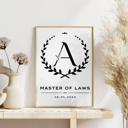 Poster Geschenk Zum Master Master Of Laws fuer Masterand