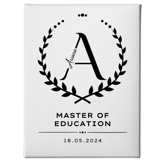 Leinwand Geschenk Zum Bestandenen Master Master Of Education 1