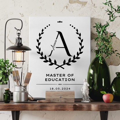 Leinwand Geschenk Zum Bestandenen Master Master Of Education 3