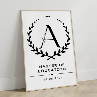 Poster Geschenk Zum Bestandenen Master Master Of Education