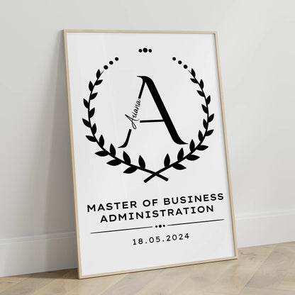 Poster Geschenk Masterabschluss Master Of Business Administration Masterand