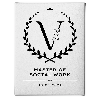 Leinwand Geschenk Zum Bestandenen Master Master Of Social Work 1