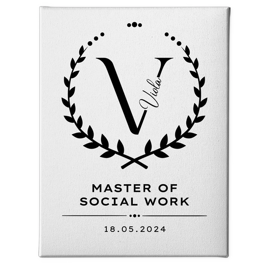 Leinwand Geschenk Zum Bestandenen Master Master Of Social Work 1