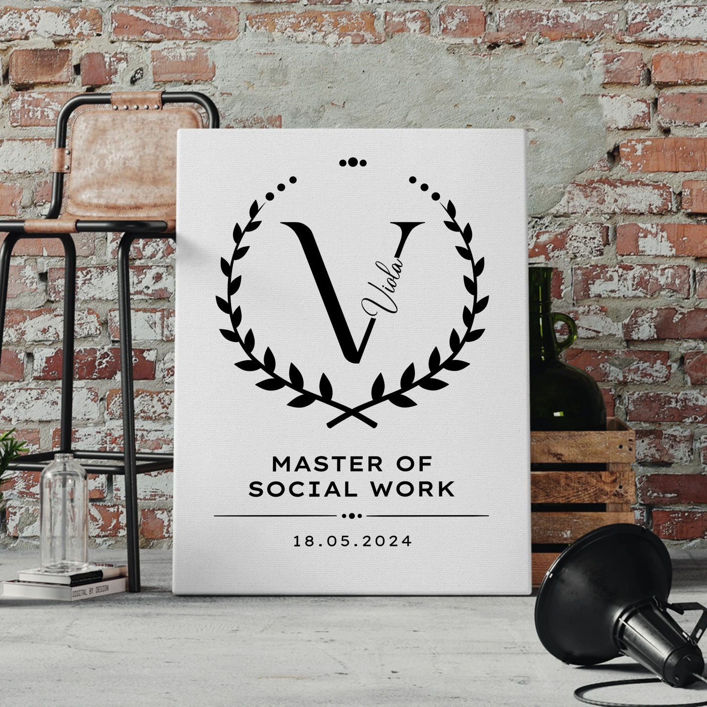 Leinwand Geschenk Zum Bestandenen Master Master Of Social Work 4