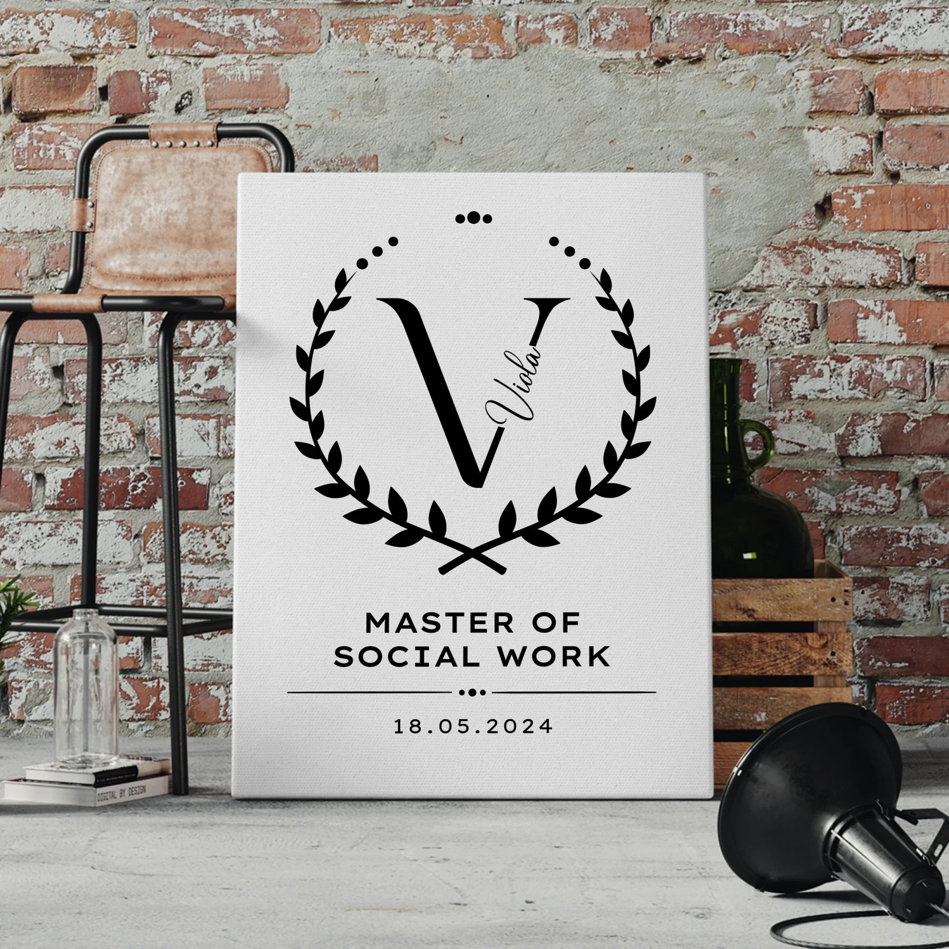 Leinwand Geschenk Zum Bestandenen Master Master Of Social Work 4