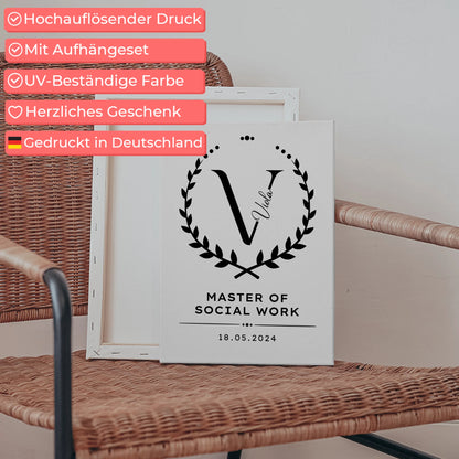 Leinwand Geschenk Zum Bestandenen Master Master Of Social Work 5