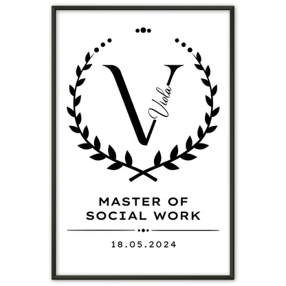 Poster Geschenk Zum Bestandenen Master Of Social Work