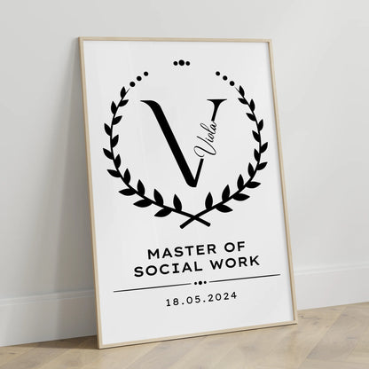 Poster Geschenk Zum Bestandenen Master Of Social Work