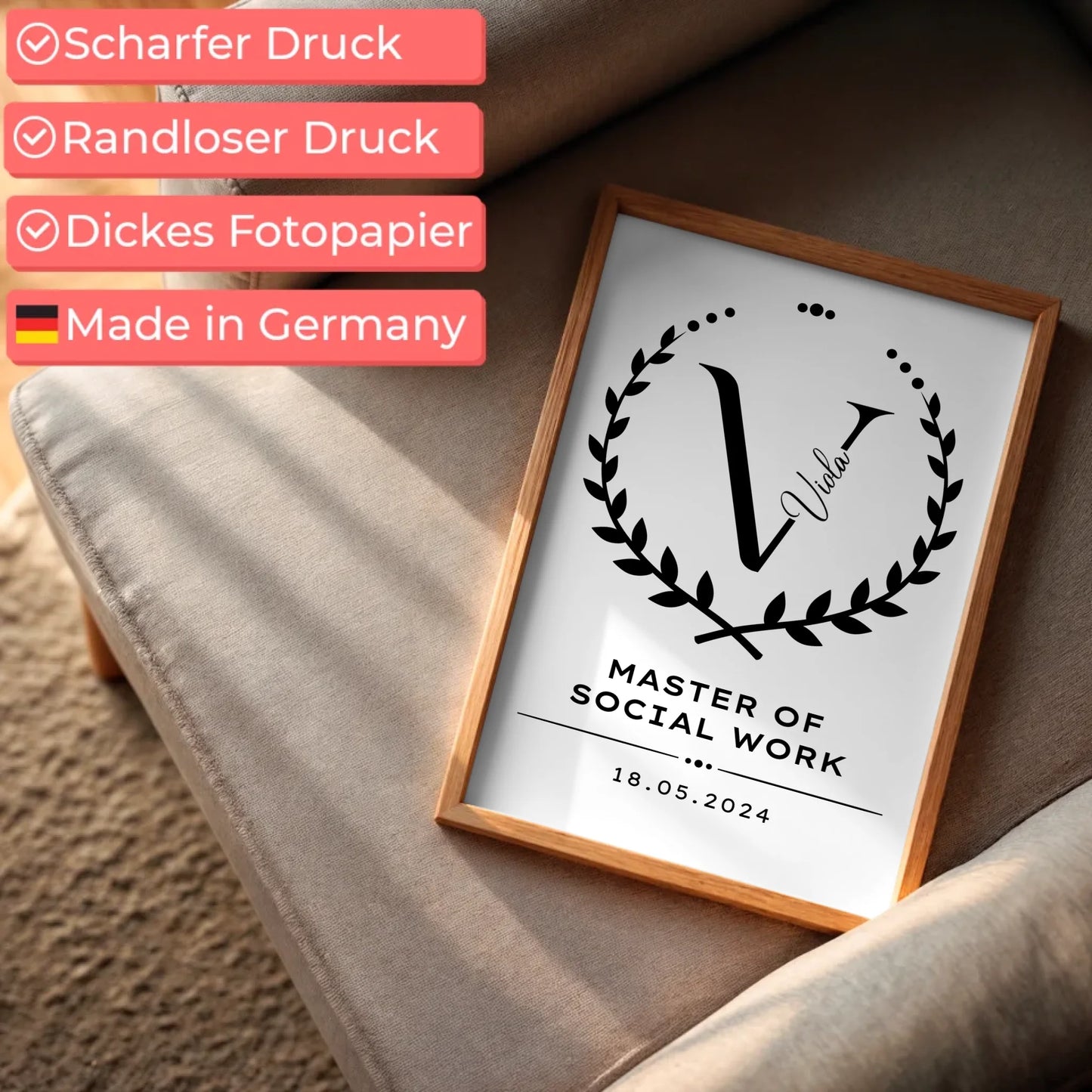 Poster Geschenk Zum Bestandenen Master Of Social Work