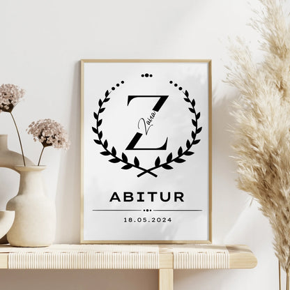 Poster Geschenk zum Abitur Abschluss fuer Abiturient