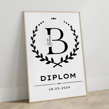 Personalisiertes Poster Geschenk Diplom Abschluss Diplomand