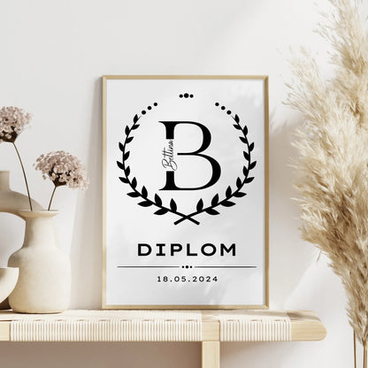 Personalisiertes Poster Geschenk Diplom Abschluss Diplomand