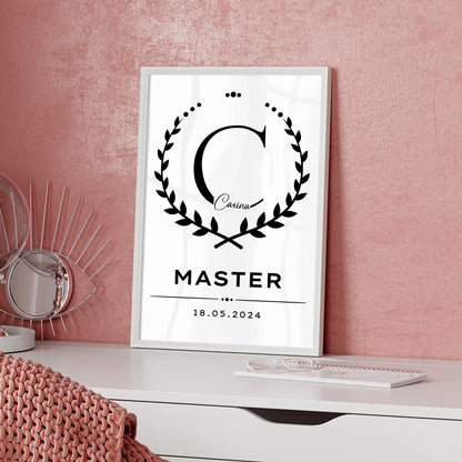 Poster Geschenk Masterabschluss Masterand Abschluss