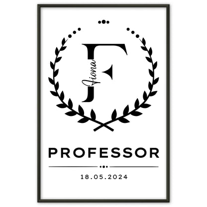 Personalisierter Professor Abschluss Poster Geschenk