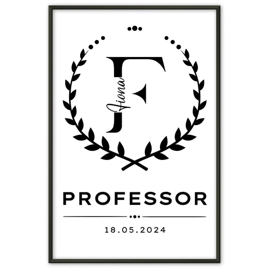 Personalisierter Professor Abschluss Poster Geschenk
