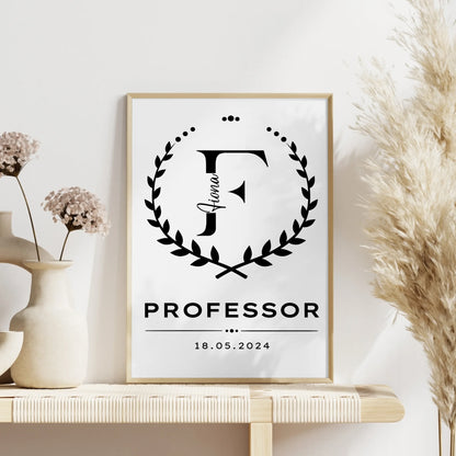 Personalisierter Professor Abschluss Poster Geschenk