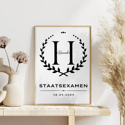 Individuelles Poster Geschenk zum Staatsexamen Abschluss