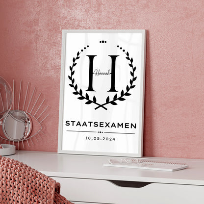 Individuelles Poster Geschenk zum Staatsexamen Abschluss