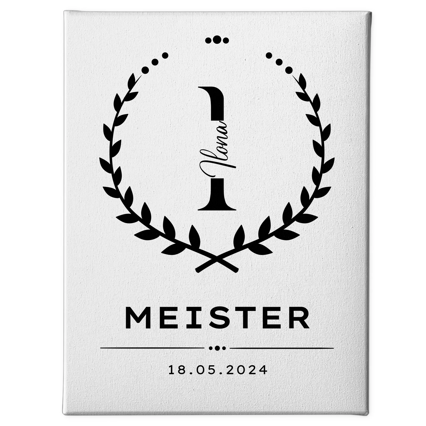 Leinwand Geschenk zur Meisterprüfung Meister 1