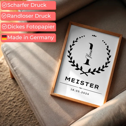Poster Geschenk zur Meisterprüfung Meister Abschluss