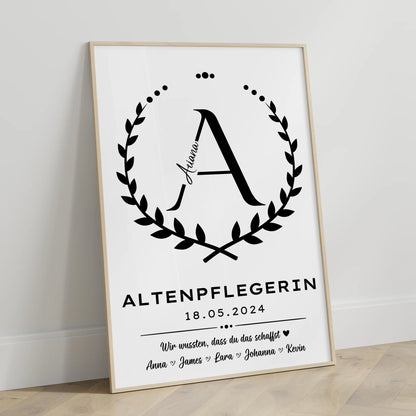 Geschenk Abschluss Ausbildung Altenpflegerin Poster