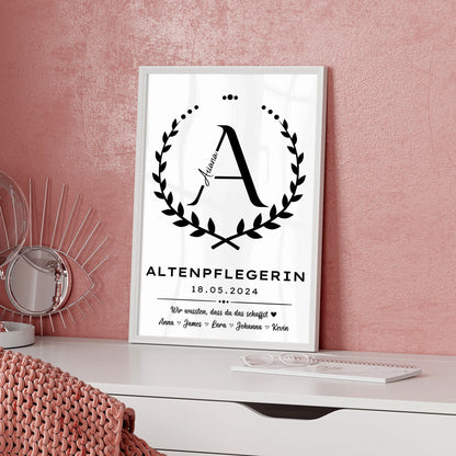 Geschenk Abschluss Ausbildung Altenpflegerin Poster