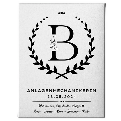 Ausbildungsabschluss Geschenk Anlagenmechanikerin Leinwand 1