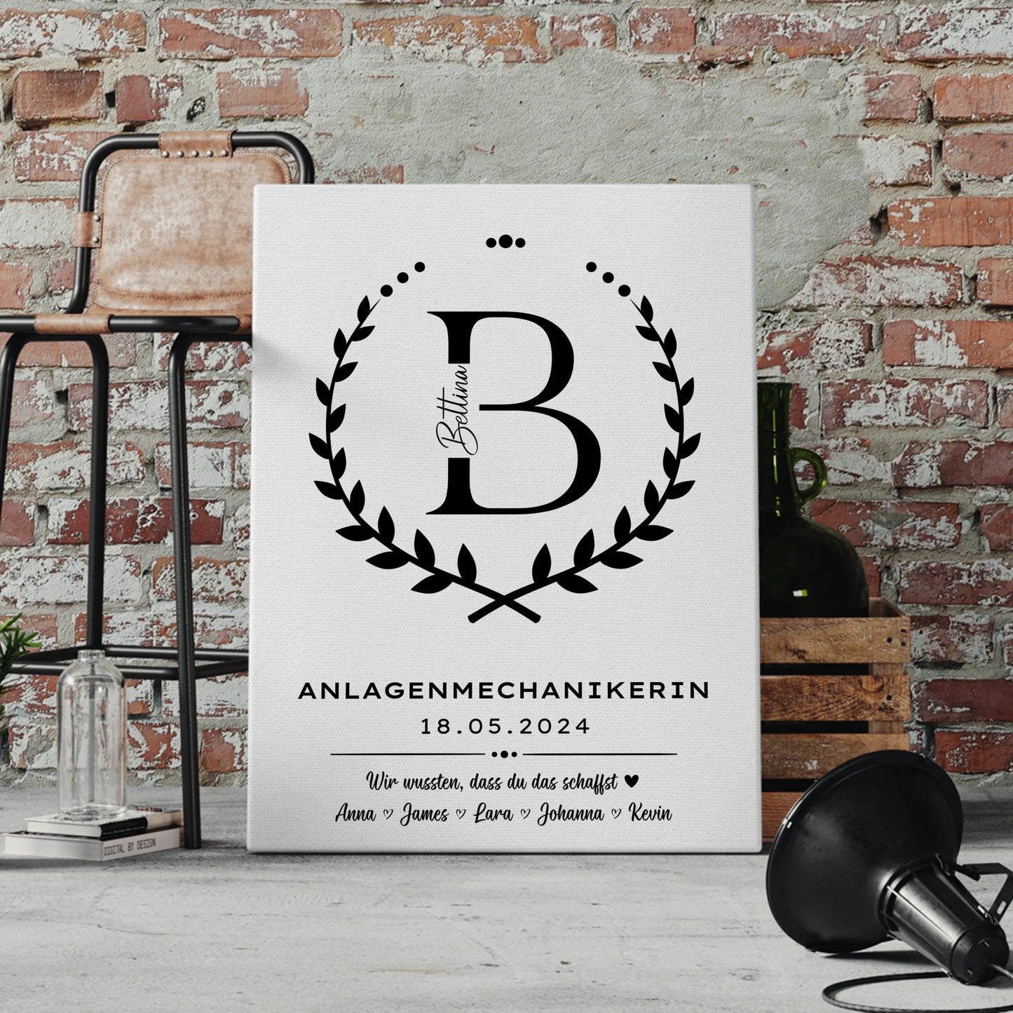 Ausbildungsabschluss Geschenk Anlagenmechanikerin Leinwand 4