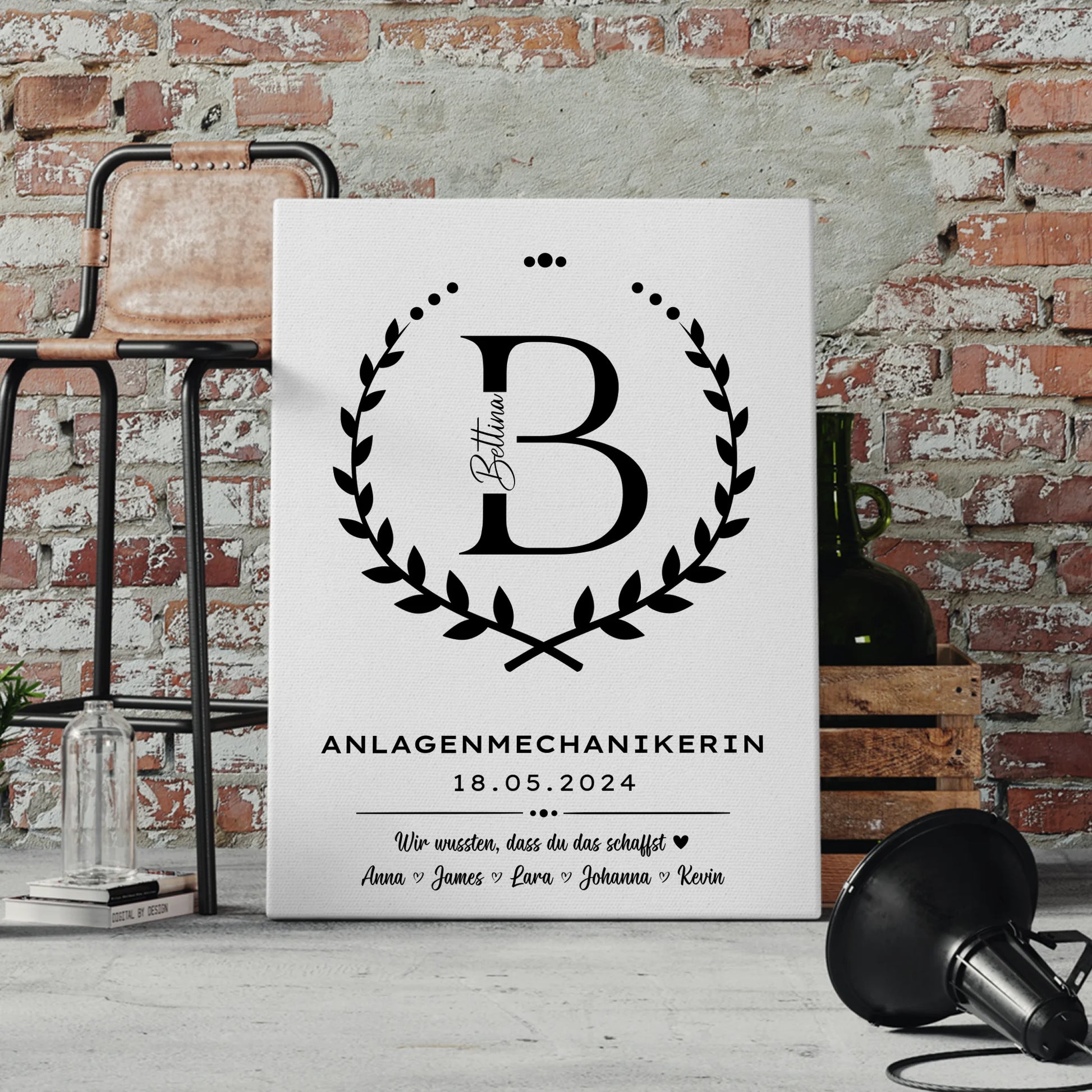 Ausbildungsabschluss Geschenk Anlagenmechanikerin Leinwand 4