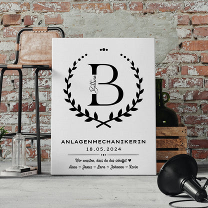 Ausbildungsabschluss Geschenk Anlagenmechanikerin Leinwand 4