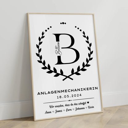 Ausbildungsabschluss Geschenk Anlagenmechanikerin Poster
